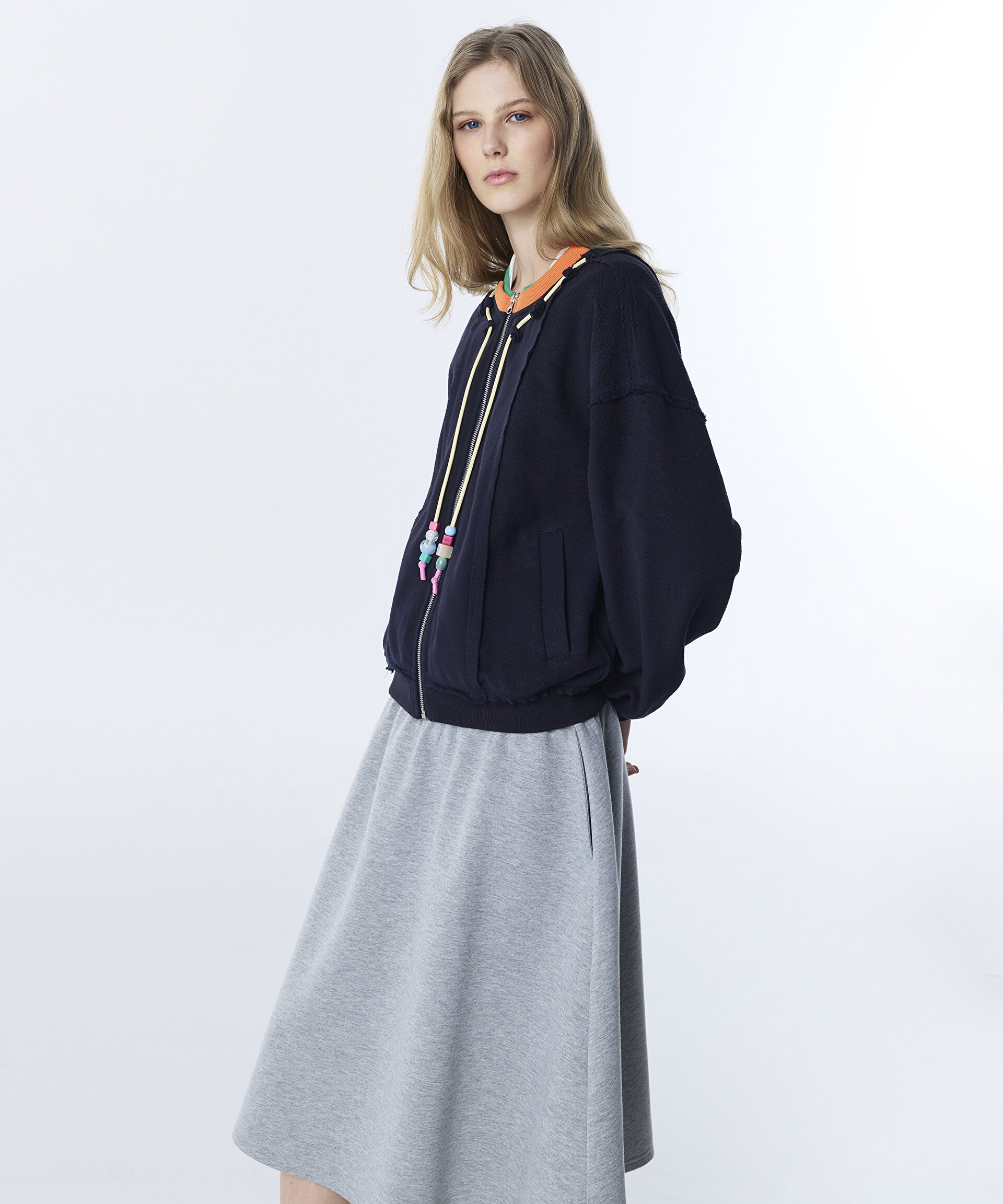 Lacivert KORDONLU COLORBLOCK SWEATSHIRT TS1260091024015 | TWIST