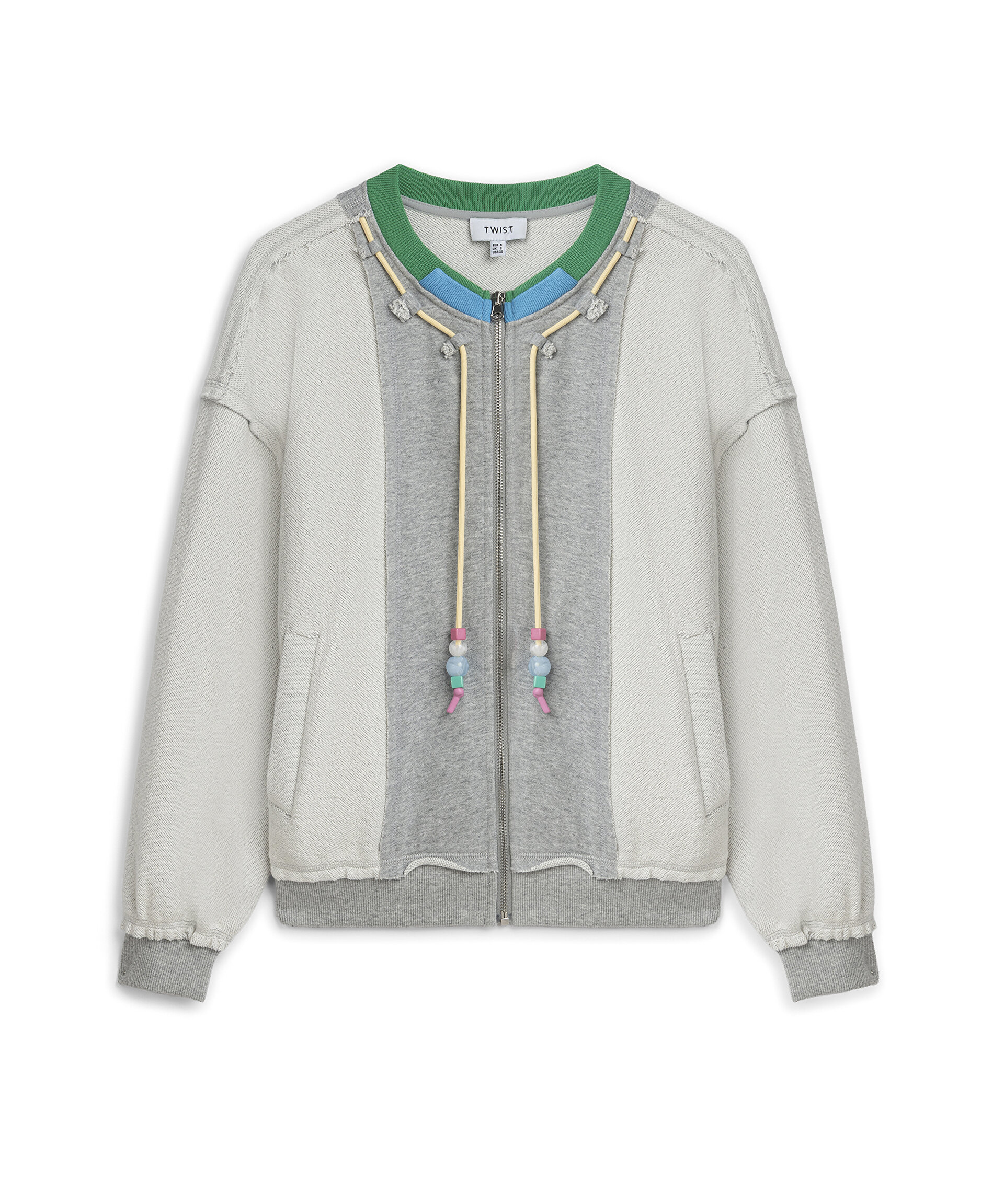 Gri KORDONLU COLORBLOCK SWEATSHIRT TS1260091024126 | TWIST