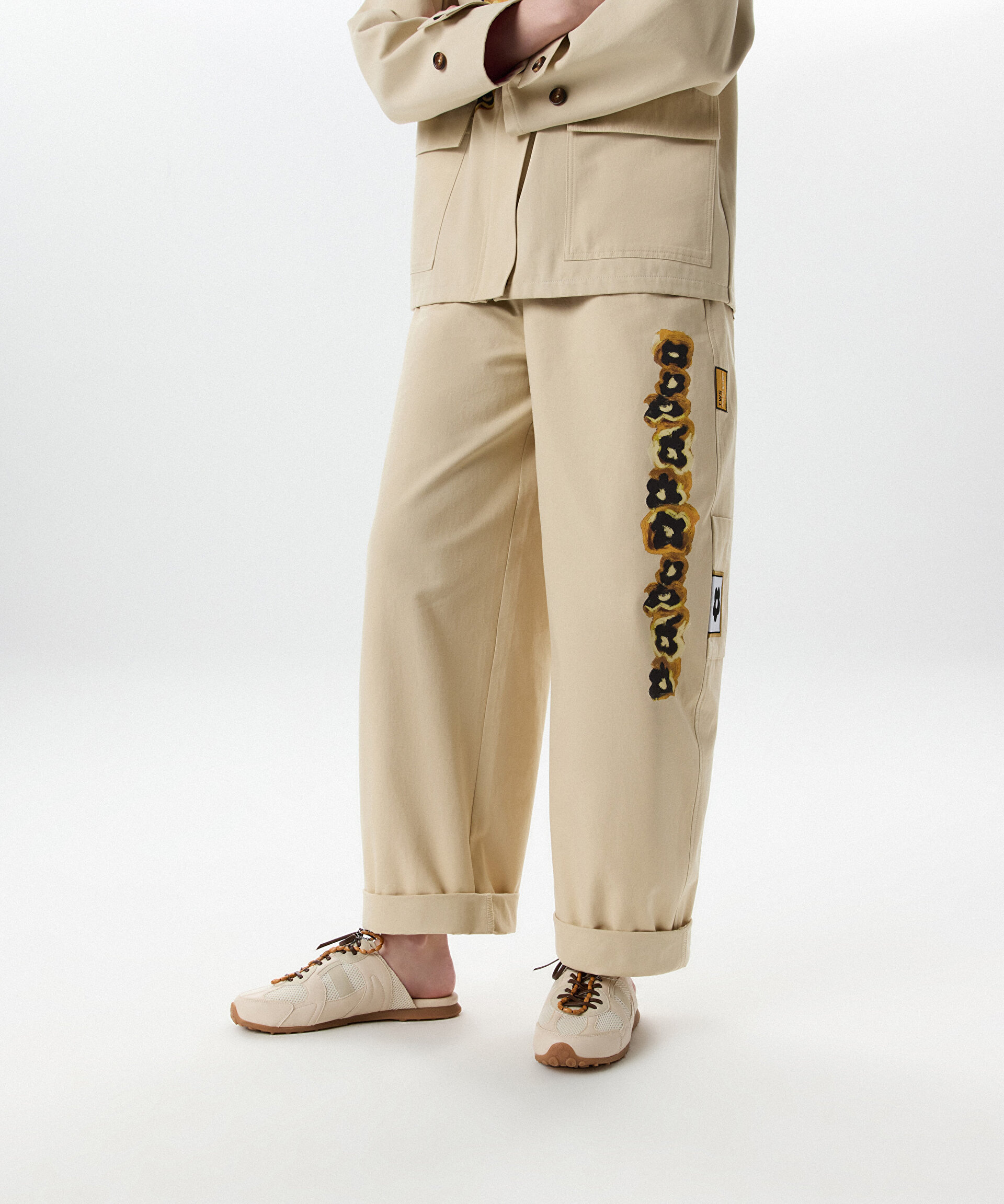 Twist Bej BONCUK AKSESUARLI COLORBLOCK TERLİK görsel 2