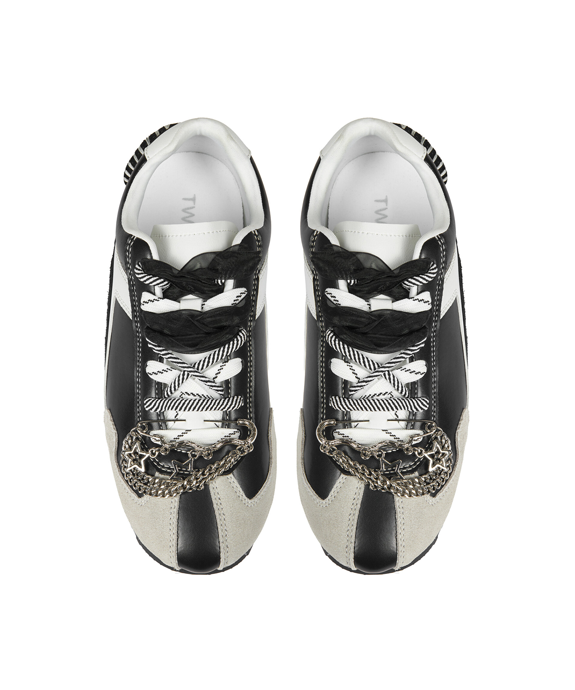 Twist Siyah ZİNCİR AKSESUARLI COLORBLOCK DERİ SNEAKER görsel 4