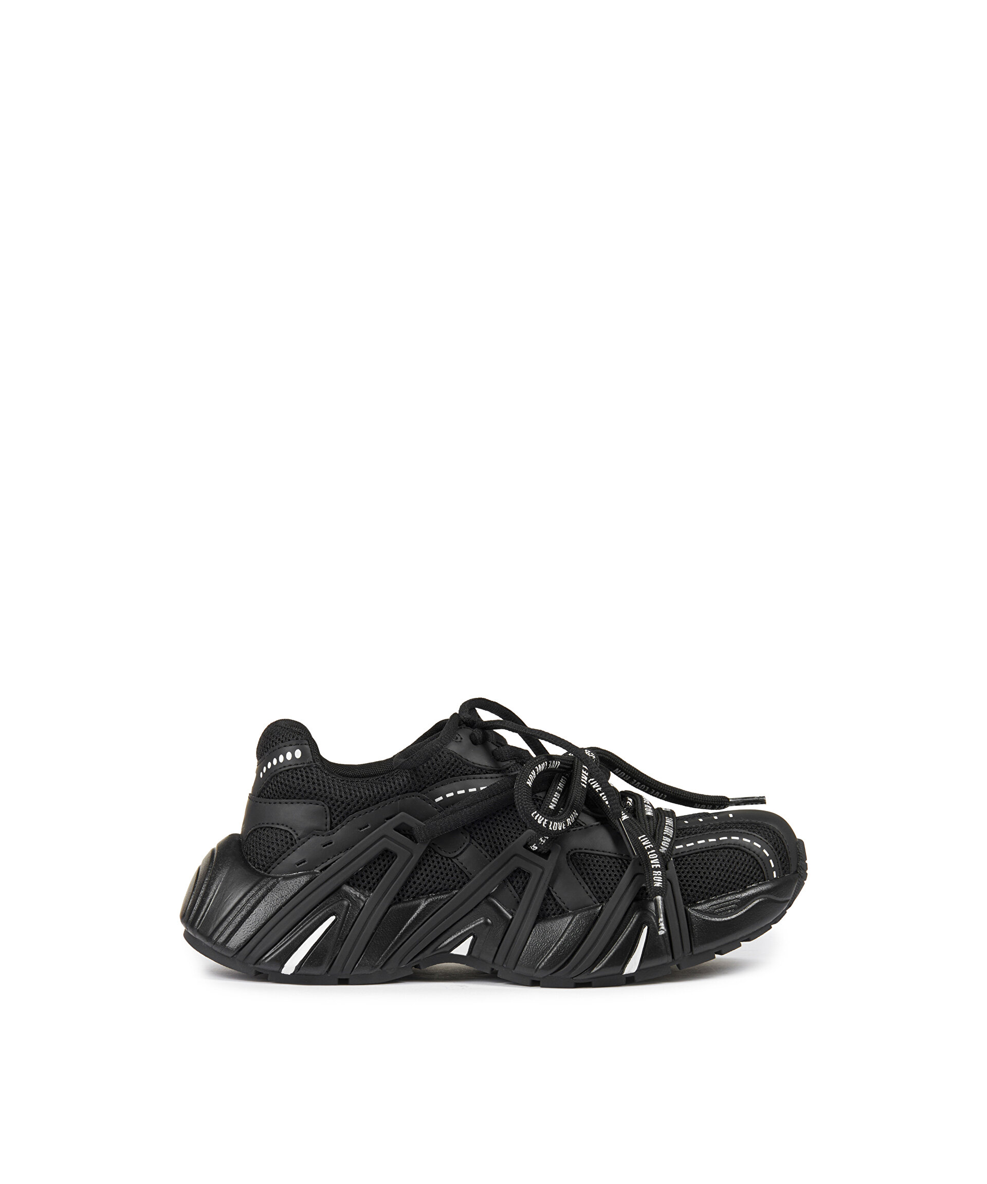 Twist Siyah KONTRAST DOKULU LOGOLU BAĞCIKLI SNEAKER