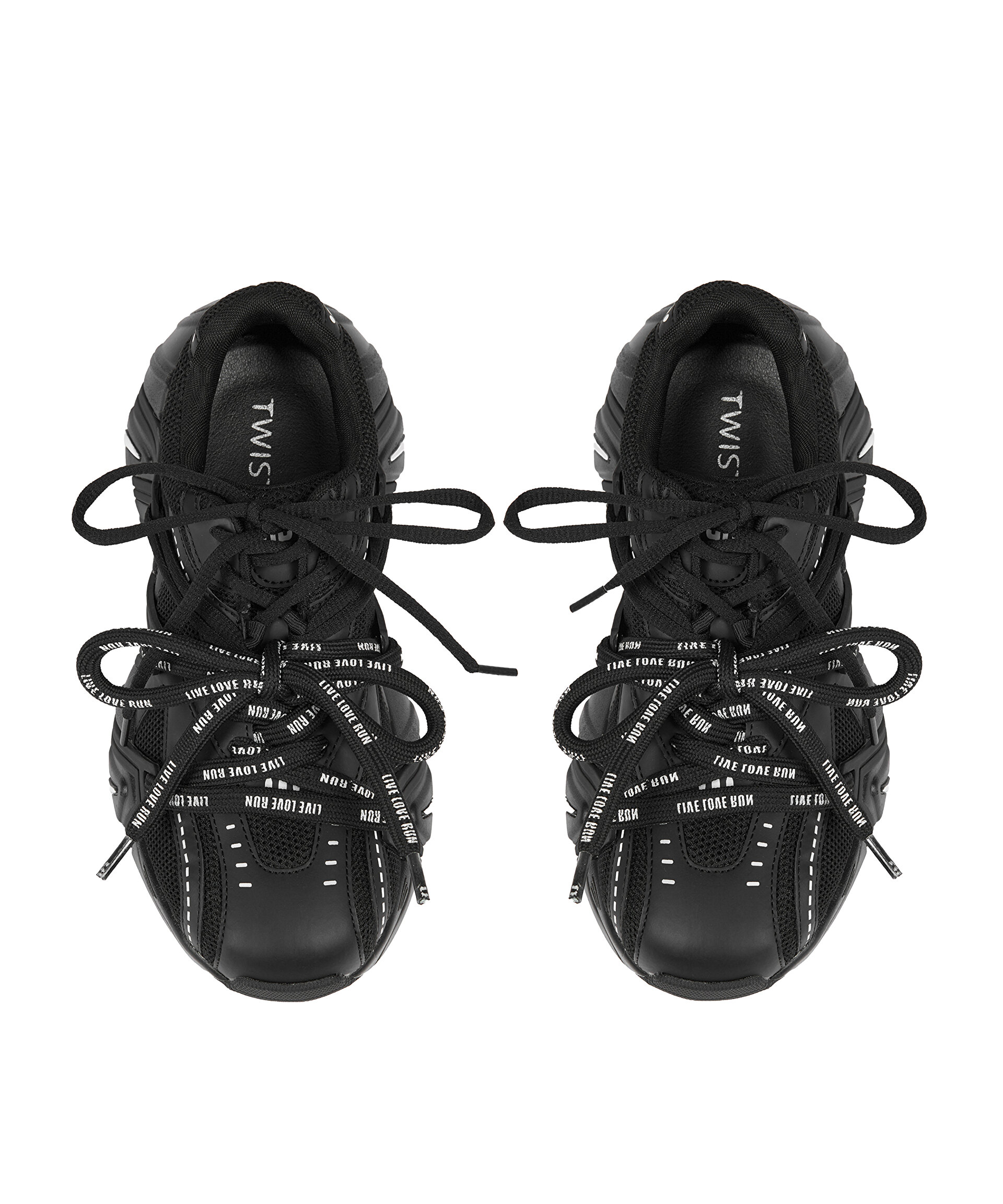Twist Siyah KONTRAST DOKULU LOGOLU BAĞCIKLI SNEAKER görsel 4