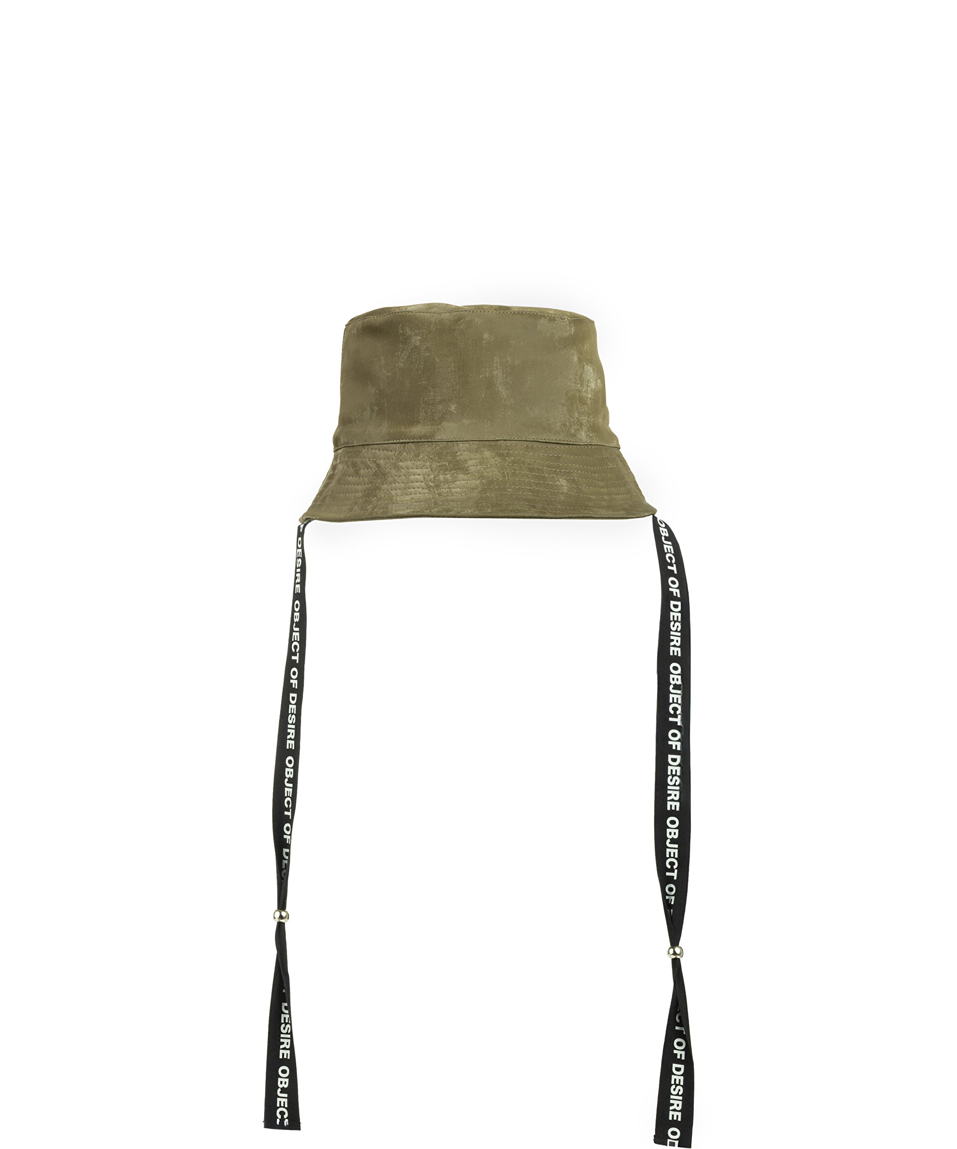 Twist Haki Slogan Şeritli Bucket Şapka