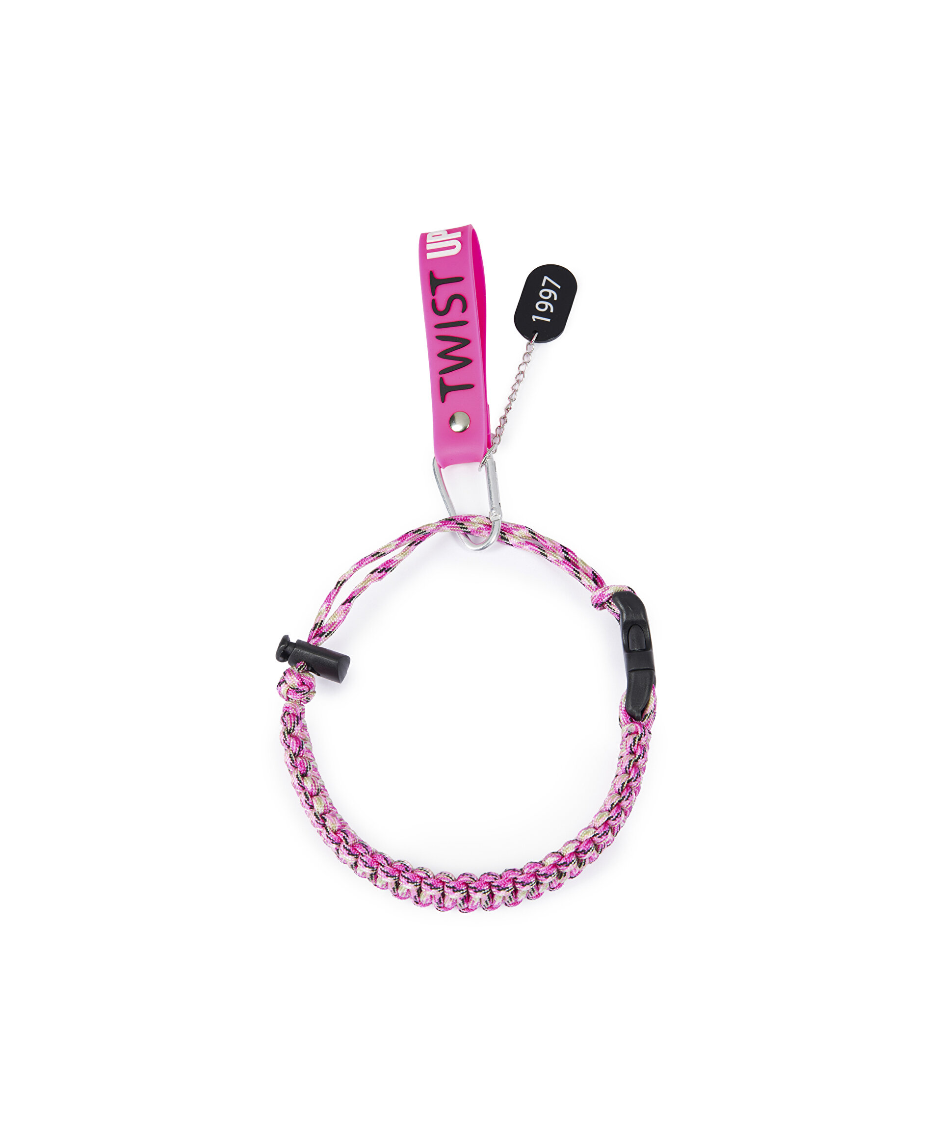 Twist Pembe ÇOK RENKLİ ÖRGÜ MATARA ASKISI