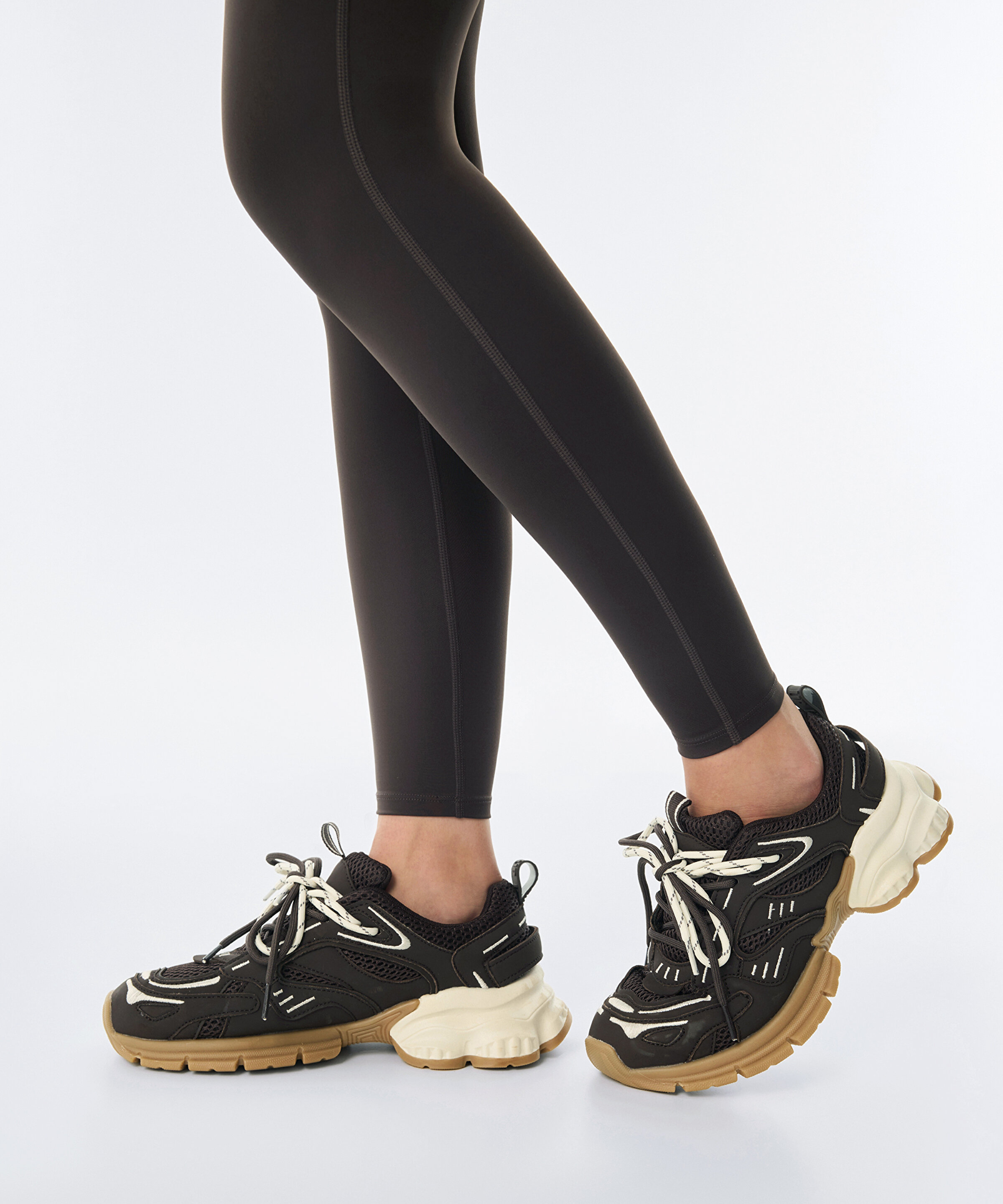 Kahverengi KONTRAST DOKULU ÇİFT BAĞCIKLI SNEAKER TW6250062017074