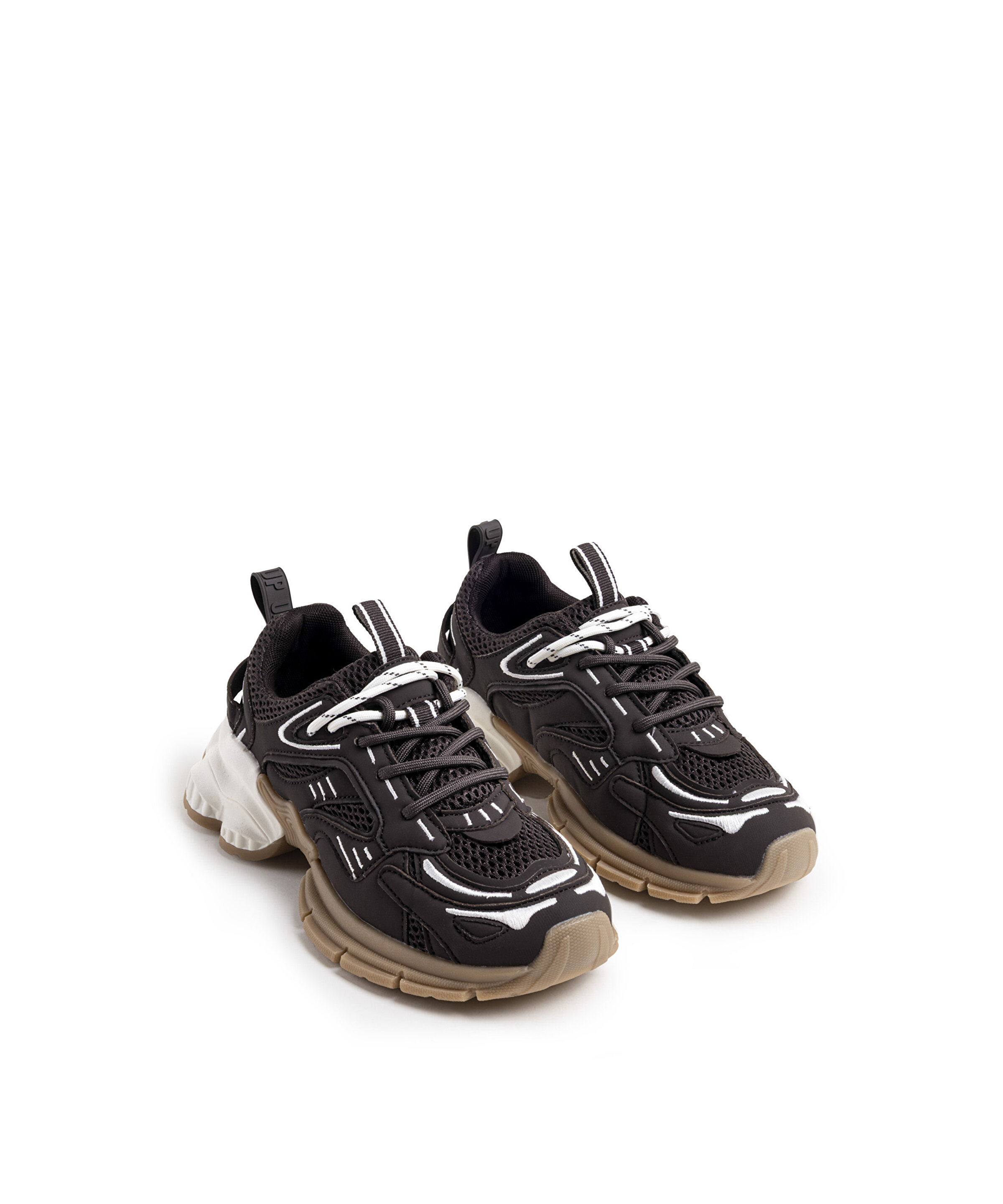 Kahverengi KONTRAST DOKULU ÇİFT BAĞCIKLI SNEAKER TW6250062017074