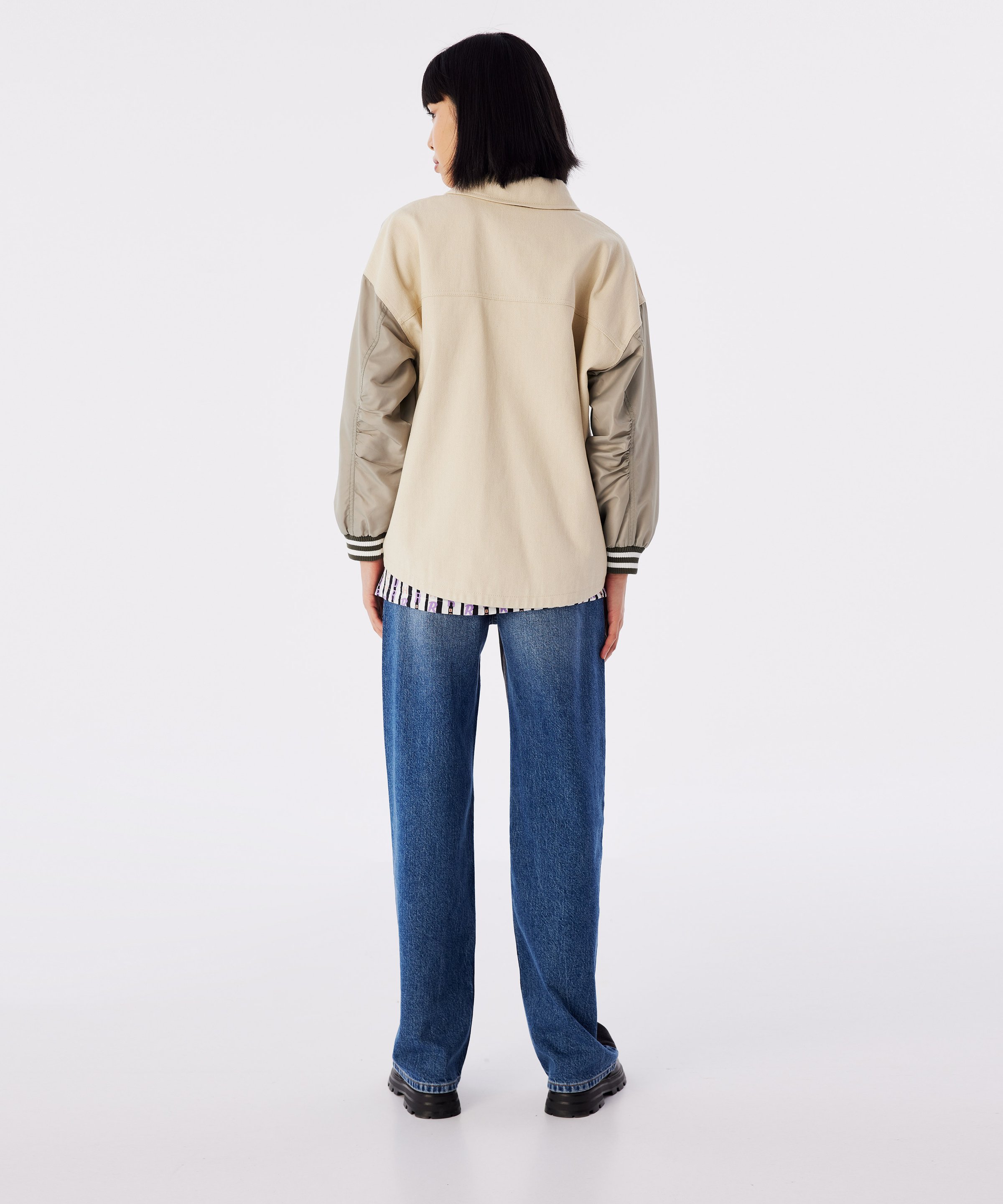 ＷＯＭＡＮ　５ Krem TEKNİK KUMAŞ MIX CEKET TS1240005056082 | TWIST