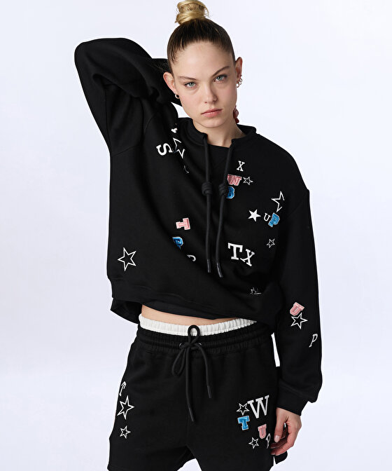 Patch li oversıze sweatshırt