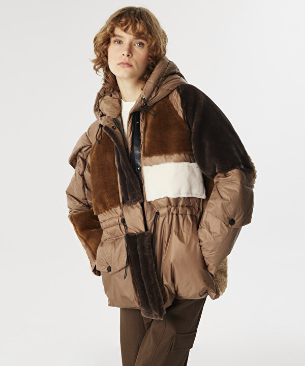 COLORBLOCK PUFFER MONT-TW6240012161074-Kahverengi-Mont