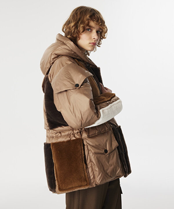 COLORBLOCK PUFFER MONT-TW6240012161074-Kahverengi-Mont