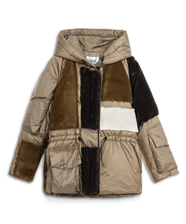COLORBLOCK PUFFER MONT-TW6240012161074-Kahverengi-Mont