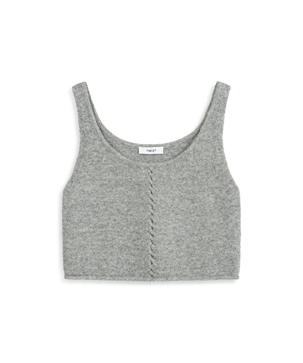 CUTOUT DETAYLI TRİKO-TW6240050324005-Gri-Triko & Kazak