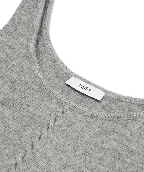 CUTOUT DETAYLI TRİKO-TW6240050324005-Gri-Triko & Kazak