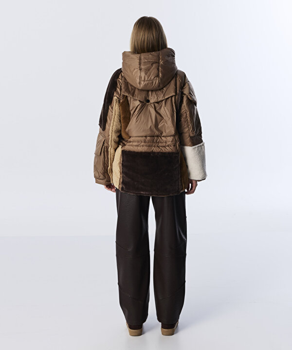 COLORBLOCK PUFFER MONT-TW6240012161074-Kahverengi-Mont