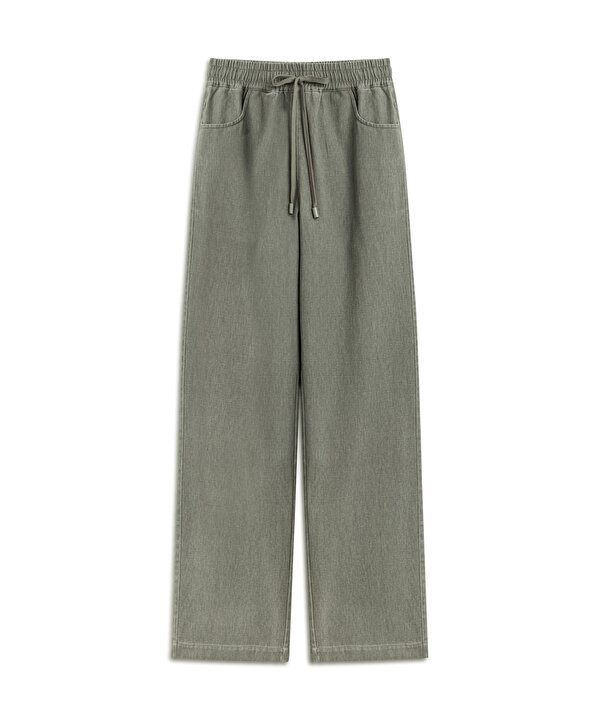 ELASTİK BEL NON DENİM PANTOLON-TW6250003086AA2-Kurşun-Pantolon