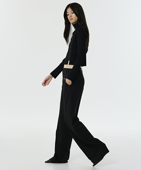 METAL FERMUARLI PANTOLON-TW6250003088001-Siyah-Pantolon