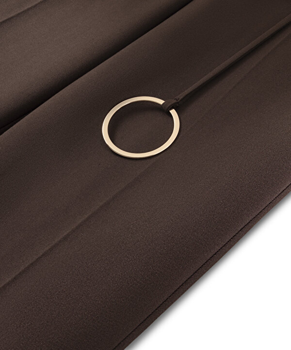 METAL AKSESUARLI KONTRAST BEL PANTOLON-TW6250003172035-Bordo-Pantolon