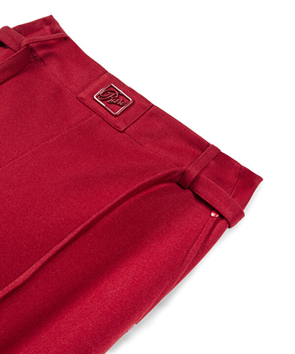 KUŞAKLI WIDE LEG FİT PANTOLON-TW6250003175034-Kırmızı-Pantolon