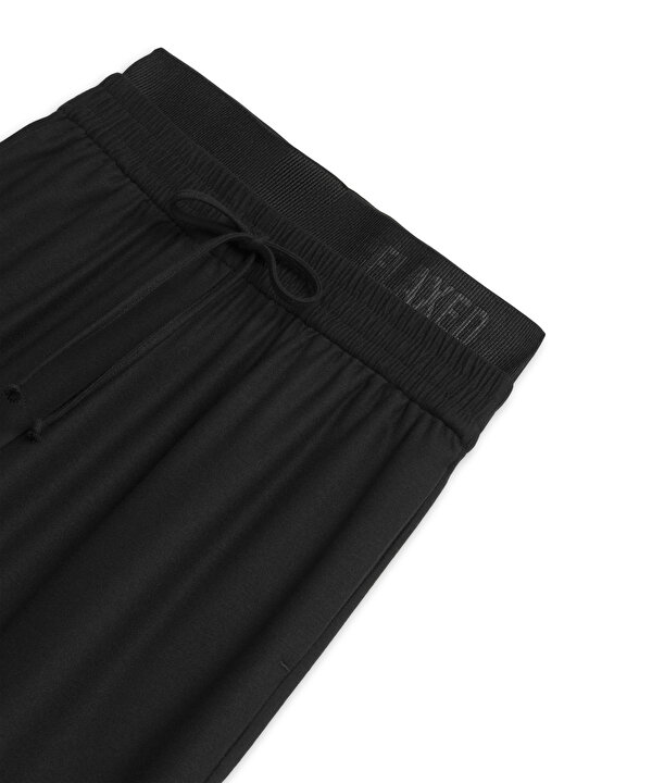 ÇİFT KAT BEL WIDE LEG PANTOLON-TW6250003349001-Siyah-Pantolon