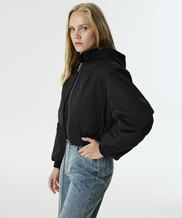 ÇİFT PARÇA GÖRÜNÜM BOMBER MONT-TW6250012158001-Siyah-Mont