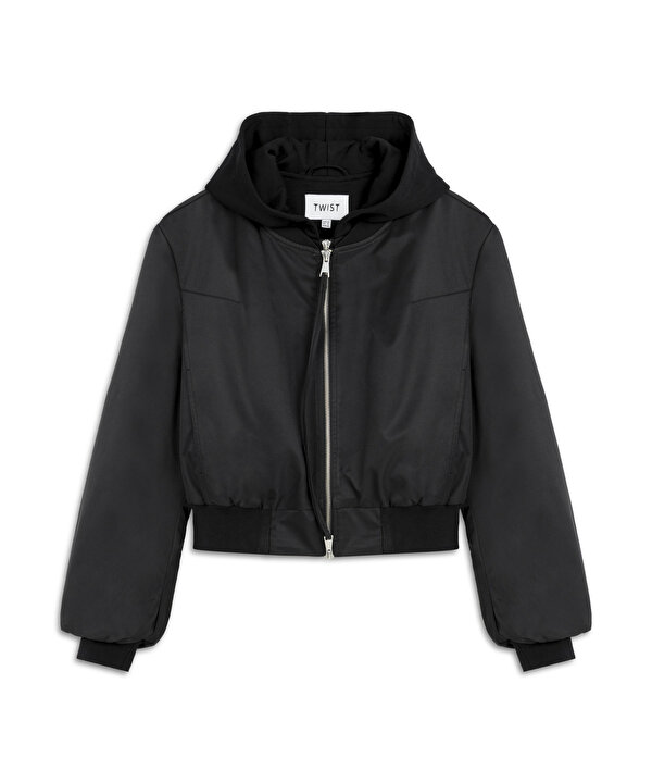 ÇİFT PARÇA GÖRÜNÜM BOMBER MONT-TW6250012158001-Siyah-Mont
