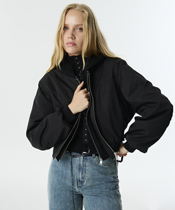 ÇİFT PARÇA GÖRÜNÜM BOMBER MONT-TW6250012158001-Siyah-Mont