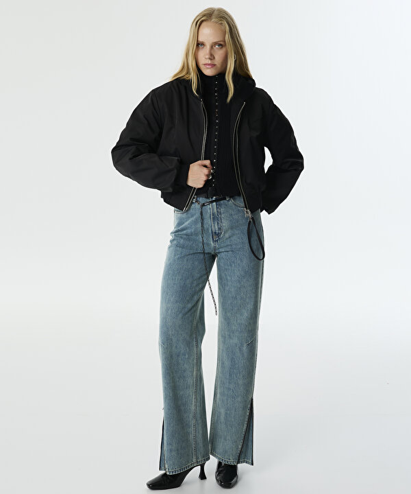ÇİFT PARÇA GÖRÜNÜM BOMBER MONT-TW6250012158001-Siyah-Mont