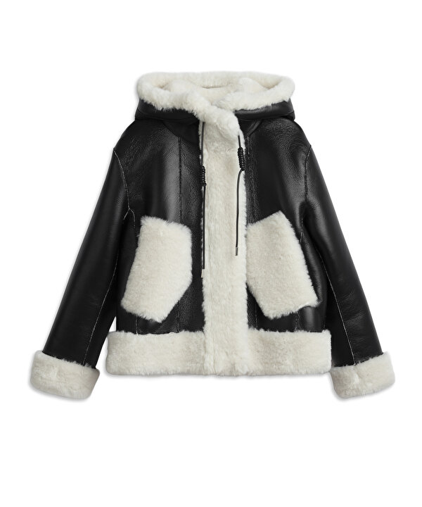 SUNİ KÜRK MIX COLORBLOCK MONT-TW6250012235001-Siyah-Mont