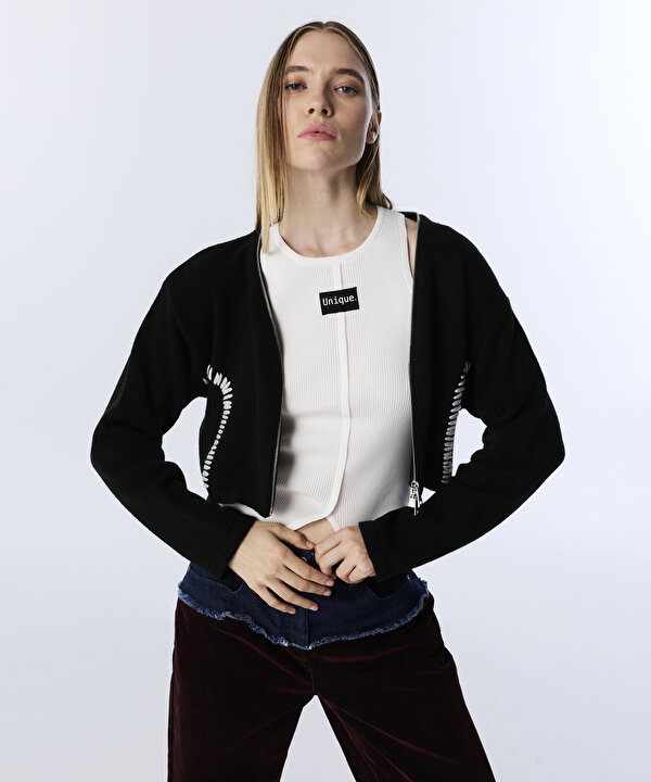 ÇİFT PARÇA TRİKO -TW6250050146001-Siyah-Triko & Kazak