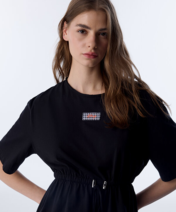BELİ AYARLANABİLİR PATCH Lİ TİŞÖRT-TW6250070183001-Siyah-TİŞÖRT