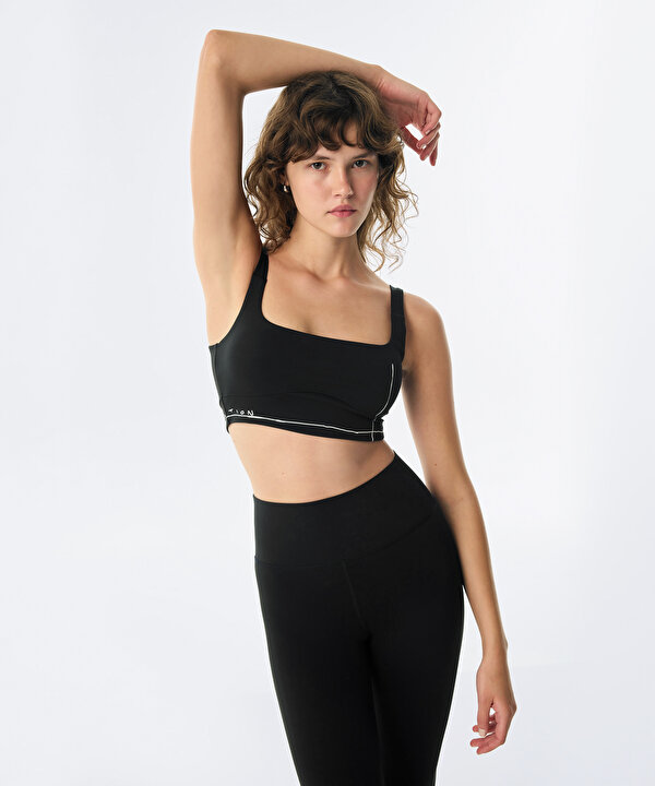 KONTRAST BASKILI SPOR SÜTYENİ-TW6250130001001-Siyah-Büstiyer