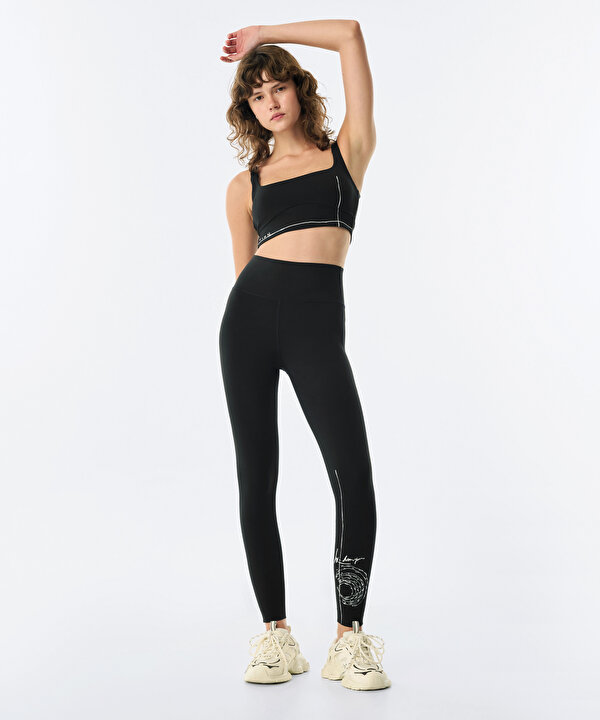 KONTRAST BASKILI SPOR SÜTYENİ-TW6250130001001-Siyah-Büstiyer