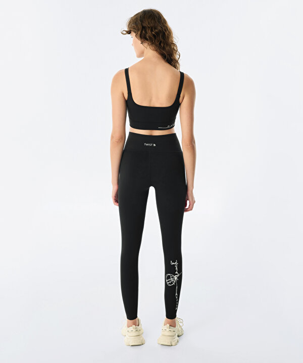 KONTRAST BASKILI SPOR SÜTYENİ-TW6250130001001-Siyah-Büstiyer