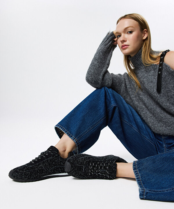 DOKULU SNEAKER-TW6250062013001-Siyah-Sneaker