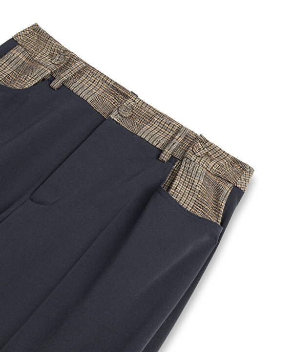 EKOSE DESEN MIX WIDE LEG PANTOLON-TW6260003102015-Lacivert-Pantolon