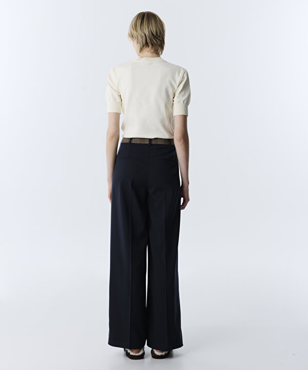 EKOSE DESEN MIX WIDE LEG PANTOLON-TW6260003102015-Lacivert-Pantolon