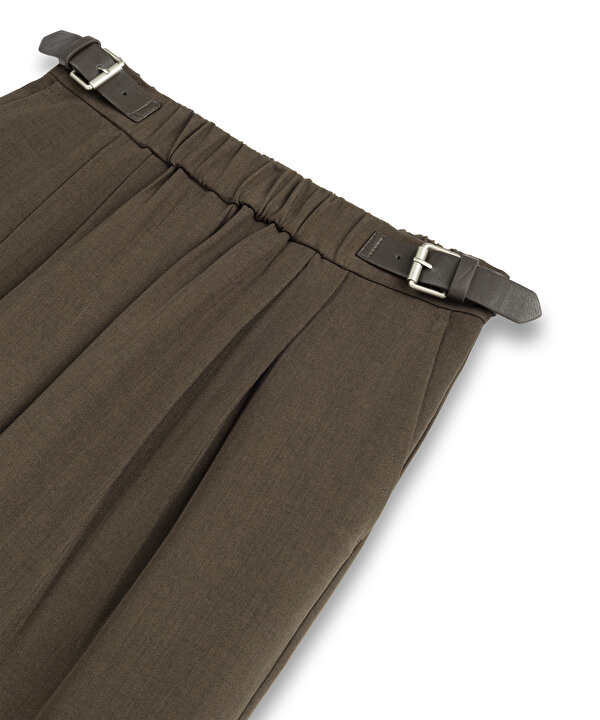 ÇİFT TOKALI PANTOLON-TW6260003169074-Kahverengi-Pantolon