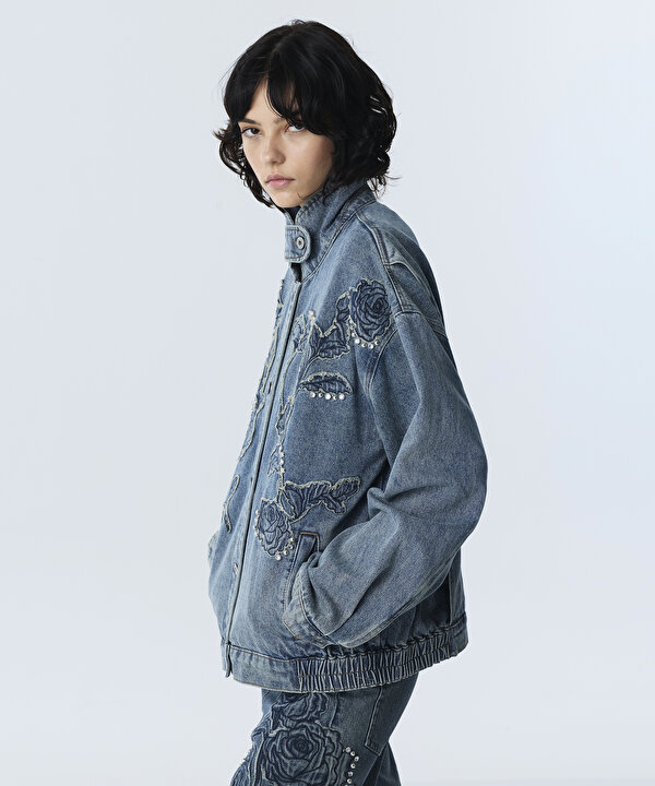 FLORAL PATCH Lİ DENİM CEKET-TW6260005113089-Mavi-Ceket