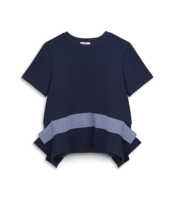 KATMANLI DESEN MIX BLUZ-TW6260006124015-Lacivert-Bluz