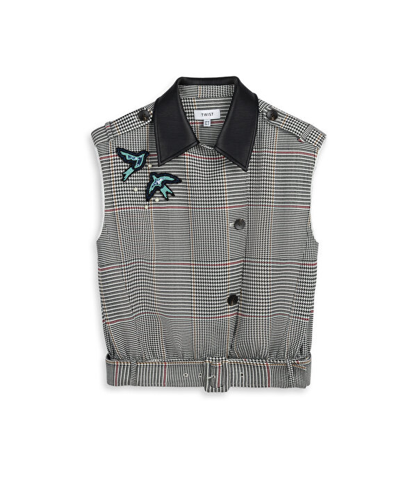 KAZAYAĞI DESEN PATCH Lİ YELEK-TW6260007102018-Ekru-Yelekk