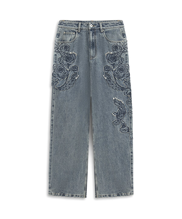 FLORAL PATCH Lİ JEAN PANTOLON-TW6260018004089-Mavi-Jean Pantolon