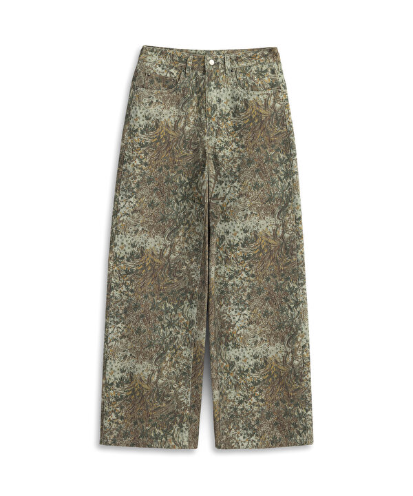 GÖRSEL BASKILI BARREL JEAN PANTOLON-TW6260018005005-Gri-Jean Pantolon