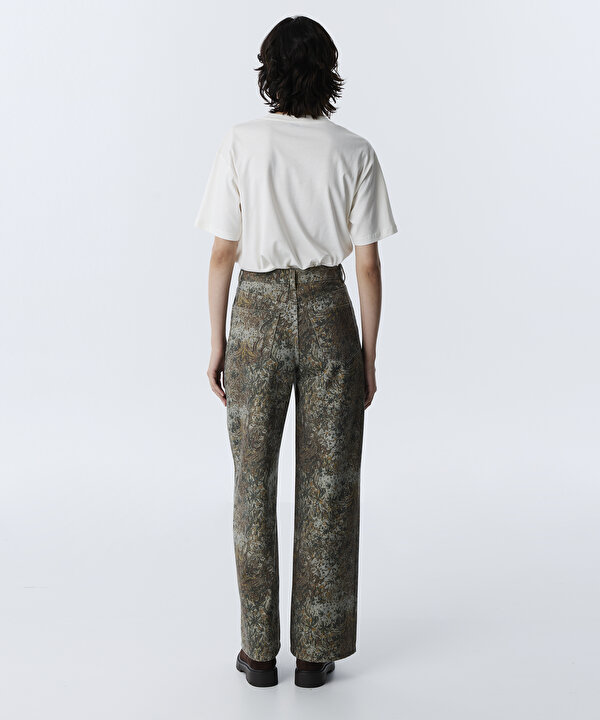 GÖRSEL BASKILI BARREL JEAN PANTOLON-TW6260018005005-Gri-Jean Pantolon