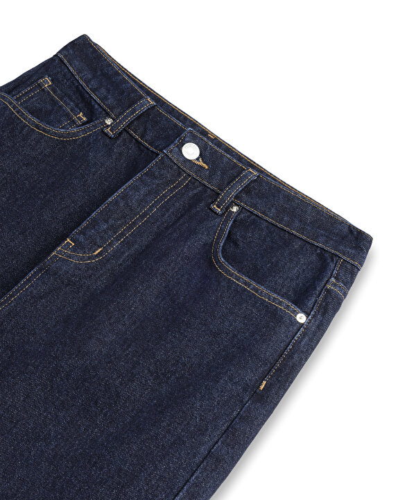 MOM JEAN PANTOLON-TW6260018012AC7-Koyu İndigo-Jean Pantolon