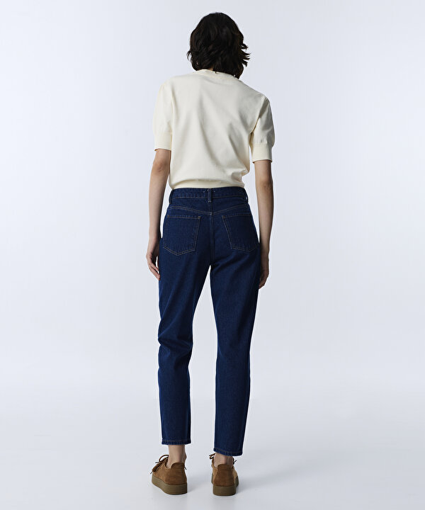 MOM JEAN PANTOLON-TW6260018012AC7-Koyu İndigo-Jean Pantolon