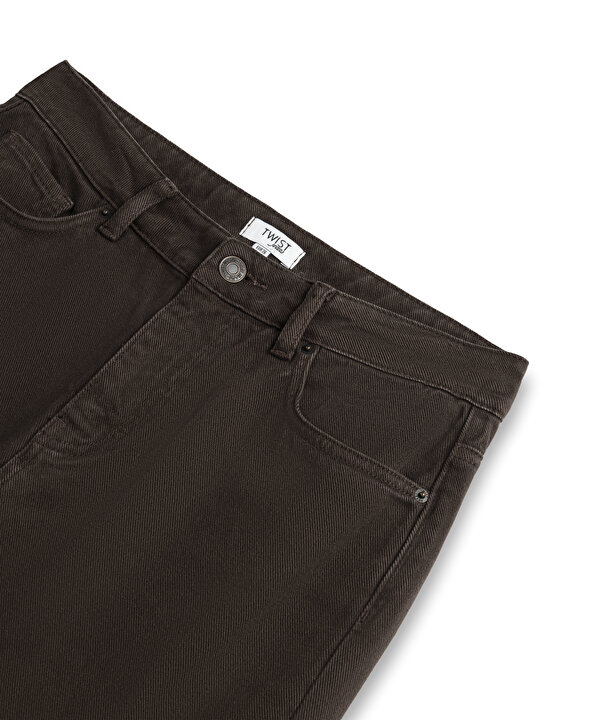 MOM FİT JEAN PANTOLON-TW6260018013074-Kahverengi-Jean Pantolon