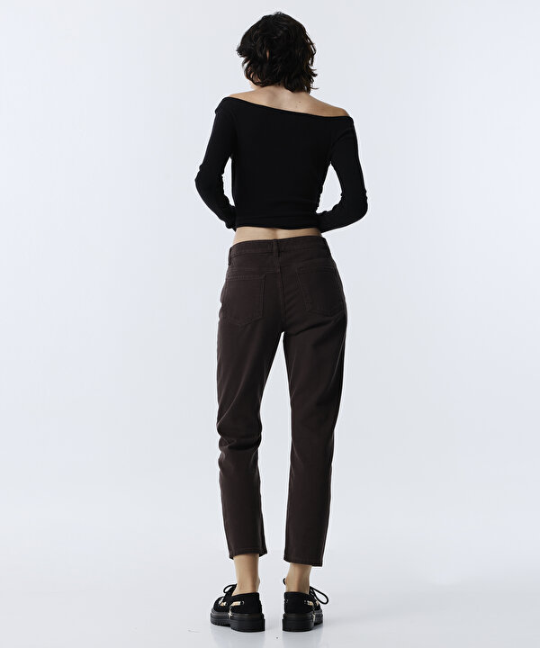 MOM FİT JEAN PANTOLON-TW6260018013074-Kahverengi-Jean Pantolon