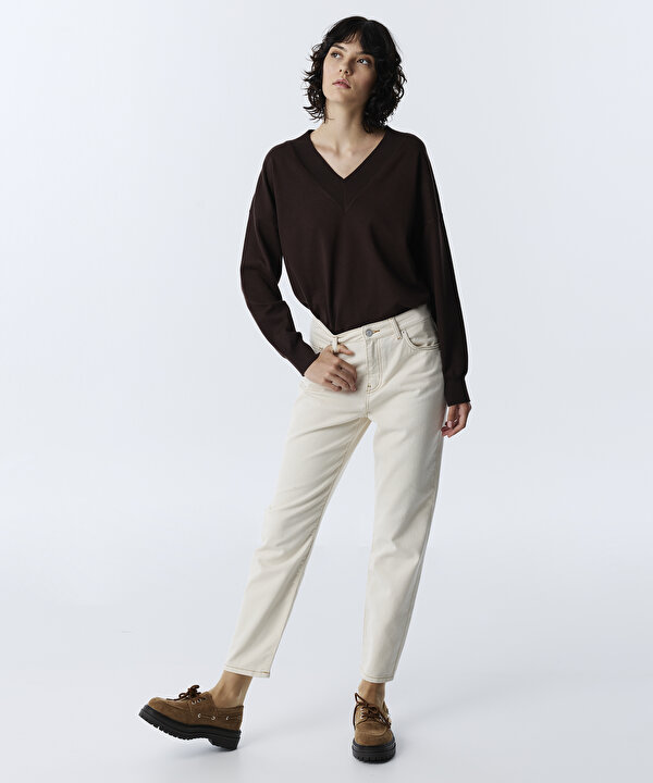 MOM FİT JEAN PANTOLON-TW6260018014003-Natürel-Jean Pantolon