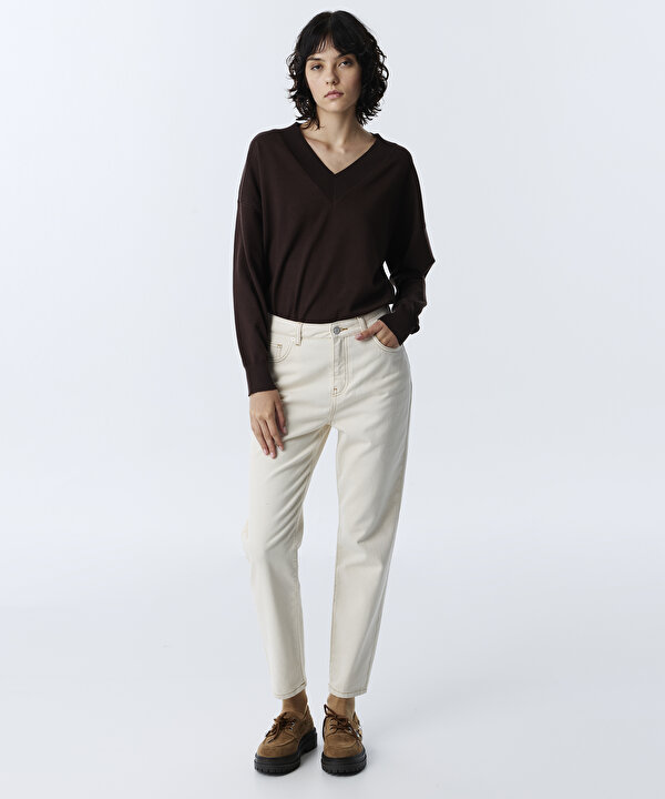 MOM FİT JEAN PANTOLON-TW6260018014003-Natürel-Jean Pantolon