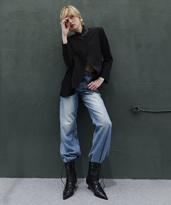 WIDE LEG JEAN PANTOLON-TW6260018019629-İndigo-Jean Pantolon